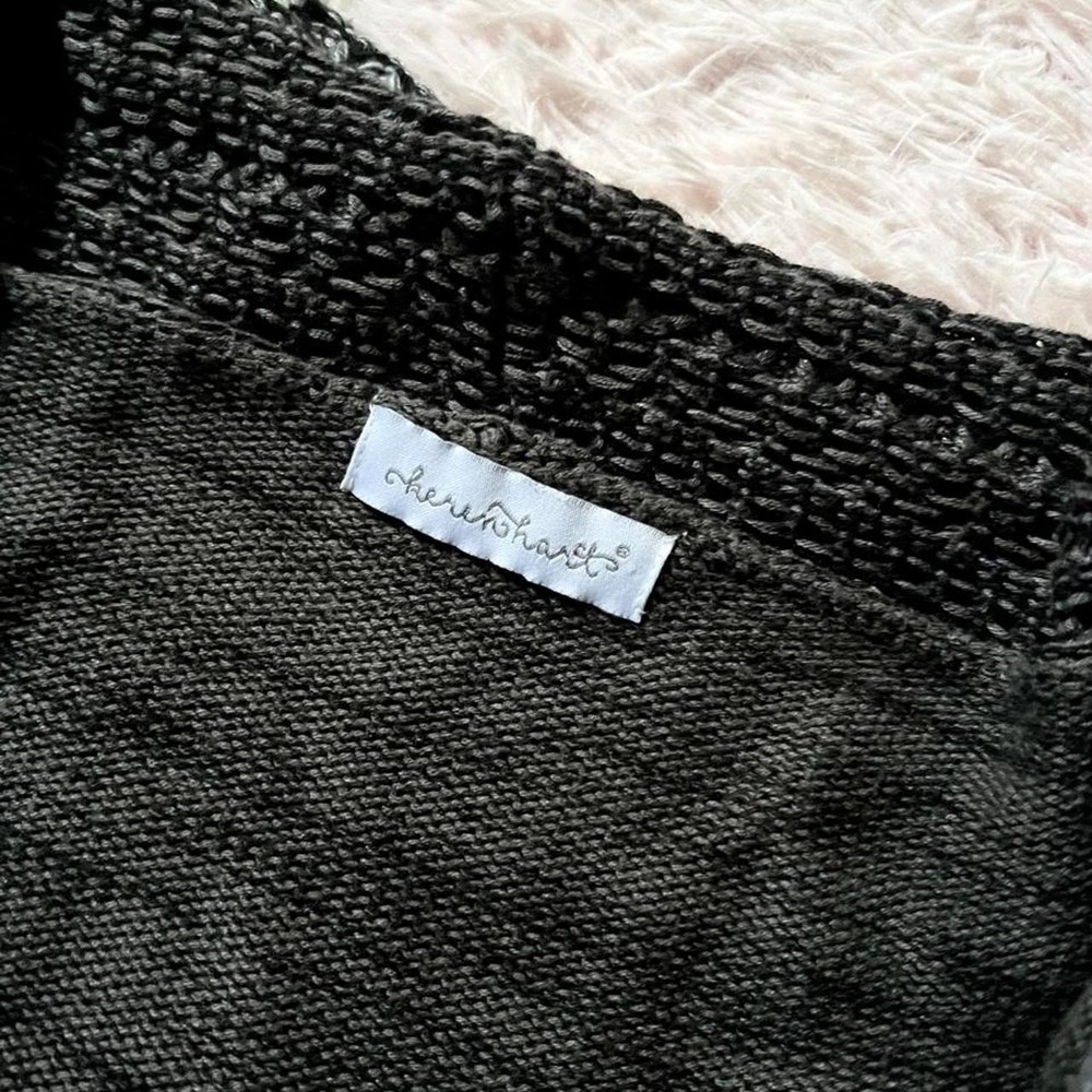 Slouchy Cozy Gothic Emo Grunge Ruffle Whimsical Cardigan Women's L Witchy Zodiac - Picture 5 of 5